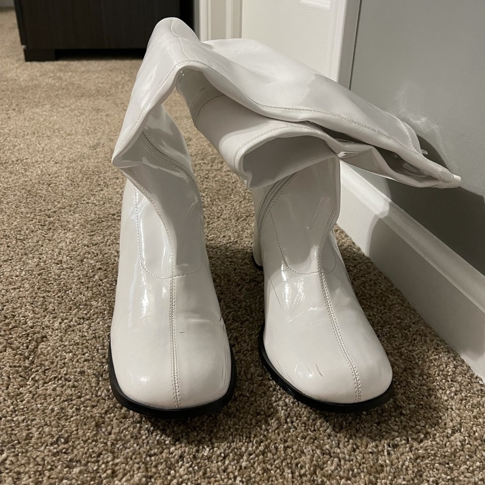 Beautiful White Patent Leather Boots